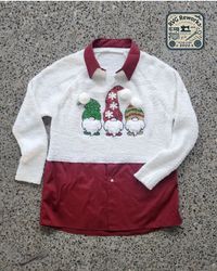 Chemise de re- travail de gnome festif upcyclé