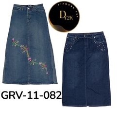 Gonna lunga in denim retro Y2K – Casuale e chic (G..