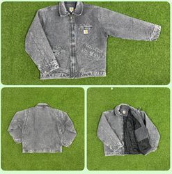 Rework style carhartt black acid wash detroit jack..