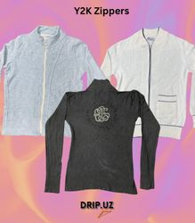 Y2Kスタイルジッパージャケット