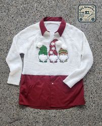 Pull/chemise de Noël festif recyclé