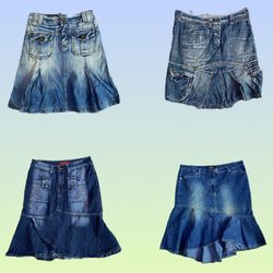 Jupes midi en denim de l'ère Brithney Y2K (TS/1448..