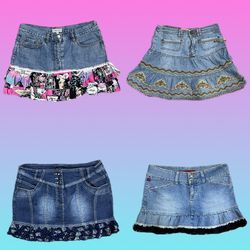 Y2K Unique Denim Mini Skirts (TH-084)