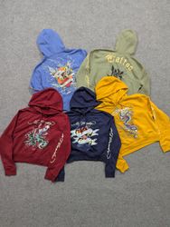 Ed Hardy Damen verkürzte Pullover-Hoodies, Mix Far..