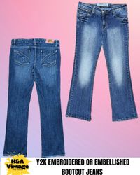 JEANS BOOTCUT BORDADOS OU ENFEITADOS Y2K