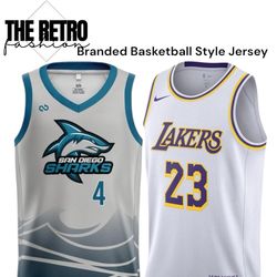 Branded basketball style jersey
