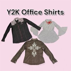 Y2K Grunge Fitted Button-up Shirts