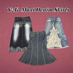 Y2K Boho Denim-Röcke