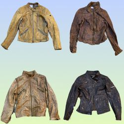 Veste en cuir de motard style années 90 Y2K (TS-14..