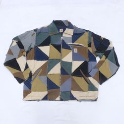 CR715 UPCYCLED CARHARTT COLOR BLOCK PATCHWORK JACK..