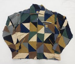 CR819 UPCYCLED CARHARTT COLOR BLOCK PATCHWORK JACK..