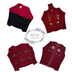 Pull en tricot rouge vintage/Y2K