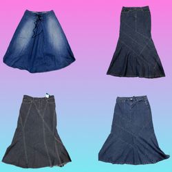 Gonne lunghe in denim Y2K (TH- 100)