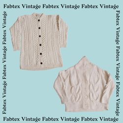 (FV-452) White Hand Wool Knitwear - Sweater