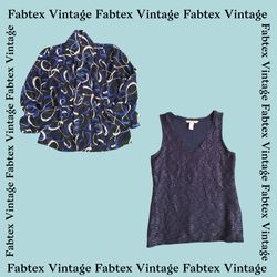 (FV-435) Pacchetto di Top Blue Print Y2K Retro | S..