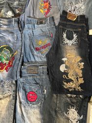 Japanese embroidered jeans