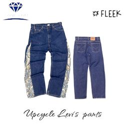 Upcycled Levis Pant With Tapestry