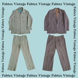 (FV-468) ヴィンテージ メンズ スーツ バンドル - コート & パンツ ペア