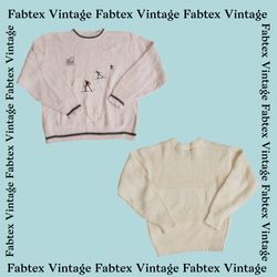 (FV-463) ホワイトウールニットウェアセーター