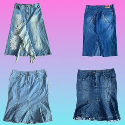 Y2K Denim Uniqye Midi skirts (tH-103)