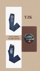 Jean évasé en denim Cosmic Edge Y2K