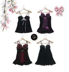 Black Rave Babydoll Tops