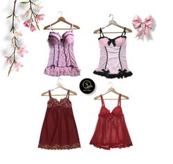 Pretty Pinkish &Red Babydoll Tops