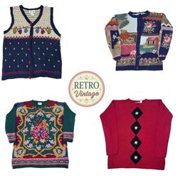 Vintage/ Y2K Christmas crush holiday knits/ sweate..
