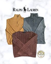 Ralph Lauren suéteres de malha canelada com zíper ..