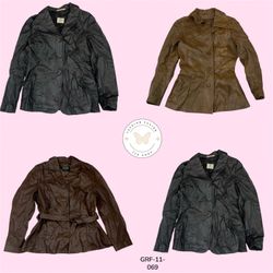 Y2K Vintage Leather Jacket – Retro Biker Vibes (GR..