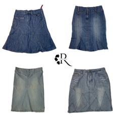 Gonne in denim midi dell'era Britney Y2K RW-1225