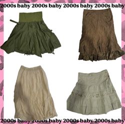 Vintage style flowy skirts-074