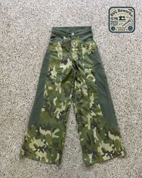 アップサイクルワイドレッグミリタリーパンツ