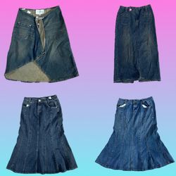 Y2K IT Girl Denim Long Skirts (TH-118)