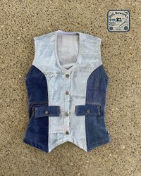 Veste en denim revalorisé à panneaux
