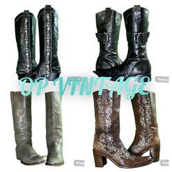 Op vintage 0059 hohe Knie Stiefel