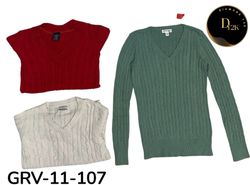 Pull en maille rond col en V Y2K classique – Look ..