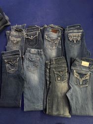 Jeans flare ricamati y2k