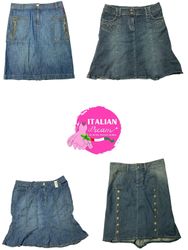 Y2k denim midi length skirts