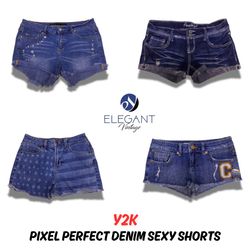 Y2K Pixel Perfect Denim Sexy Shorts - EV0524