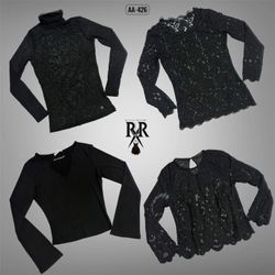 Y2K ブラック ゴシック フルスリーブ トップス (AA-426)