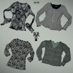 Y2K ブラックウェーブ フルスリーブ トップス (AA-419)