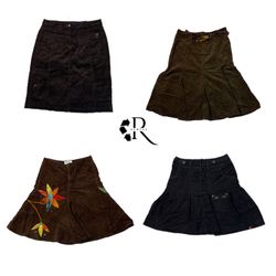 Y2K Paris Hilton Coduroy Long Skirts RW-1236