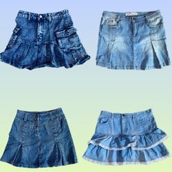 「Y2K Brithney vibe デニムミニスカート (TS-1490)」