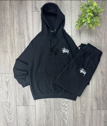 Stussy rework style black tracksuit