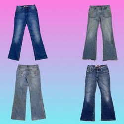 Jeans évasés en denim Y2K (TH-123)