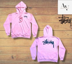  sweat à capuche imprimé en rose rework de Stussy