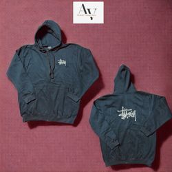 Veste à capuche zippée retravaillée Stussy en noir