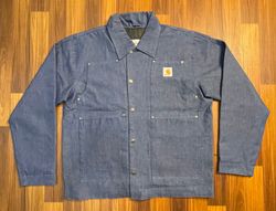 Veste en denim de style rework Carhartt en bleu
