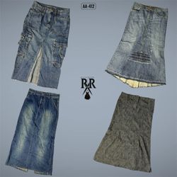 Y2K Britney Era Denim Maxi Skirts (AA-412)